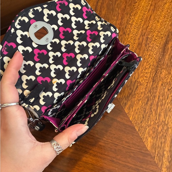 Vera Bradley Black and Pink Patterned Wallet - Picture 3 of 3
